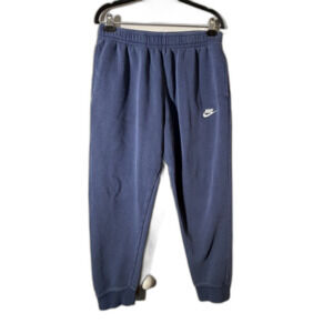 Nike Sweatpants Large  Blue Fleece Jogger Logo Elastic Waist Mens loungewear